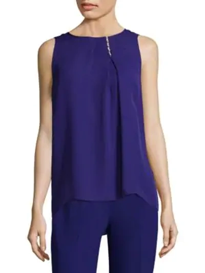 Shop Elie Tahari Issa Silk Blouse In Purple