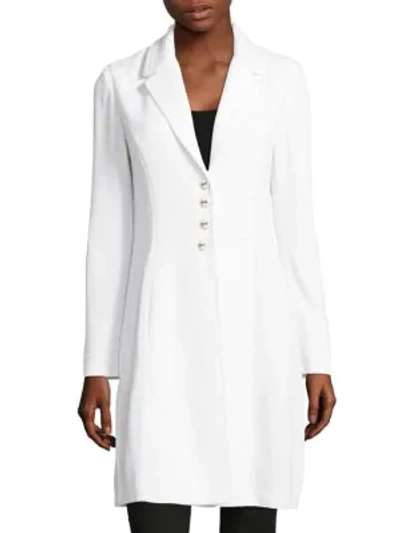 Shop St. John Santana Ribbed Jacket In Bright White