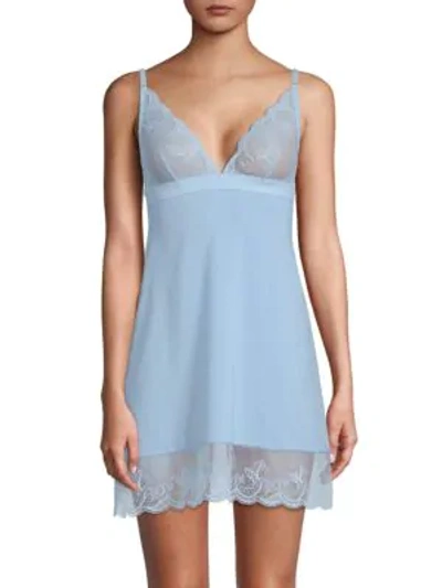 Shop Addiction Nouvelle Lingerie Mademoiselle Babydoll Lace Chemise In Sky Blue