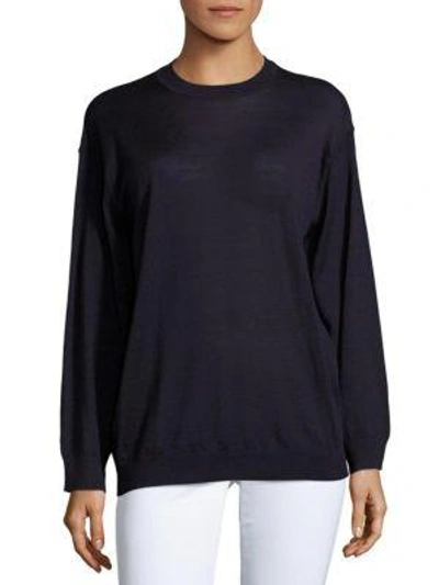 Shop Adam Lippes Cashmere-blend Pullover In Navy