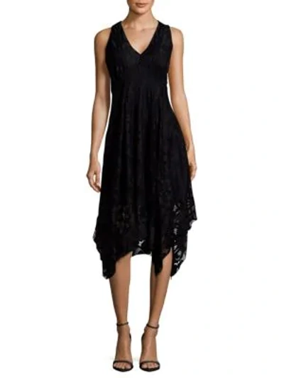 Shop Taylor Lace Handkerchief Hem Dress In Black