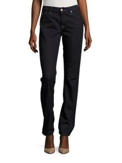 Shop 7 For All Mankind Karah Straight-fit Jeans In Dark Onyx Sky