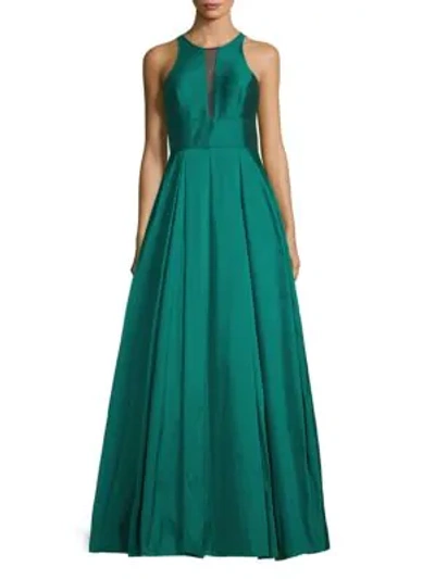Shop Adrianna Papell Sleeveless Ball Gown In Dark Teal