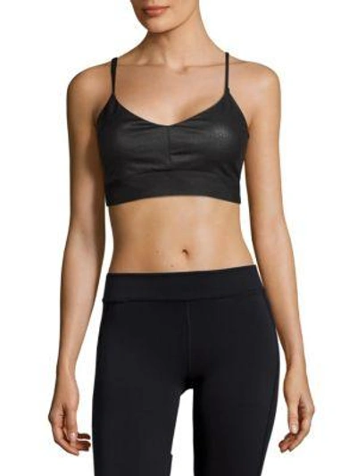 Shop Electric Yoga Strappy V-neck Sports Bra In Black