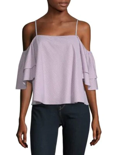 Shop Prose & Poetry Doreen Off-the-shoulder Camisole Top In Purple