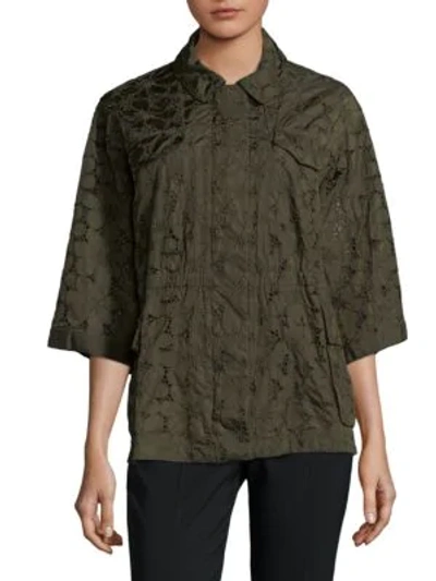Shop Brunello Cucinelli Floral Lace Jacket In Green
