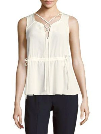 Shop Derek Lam Sleeveless Silk Top In White