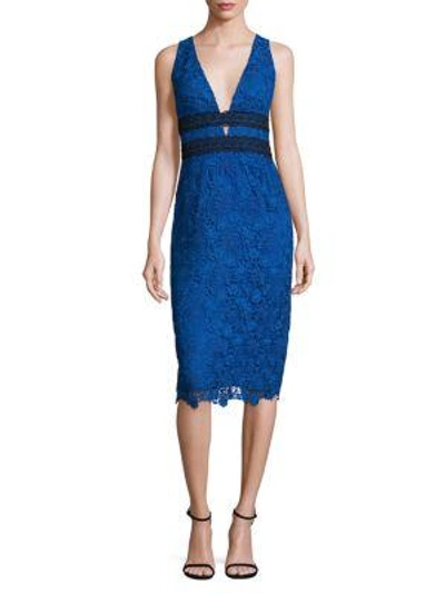 Shop Diane Von Furstenberg Viera Sleeveless Lace Dress In Neptune Blue