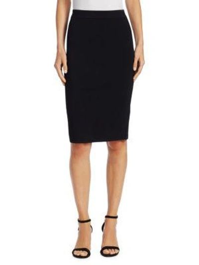 Shop Vince Fitted Jersey Skirt In Black