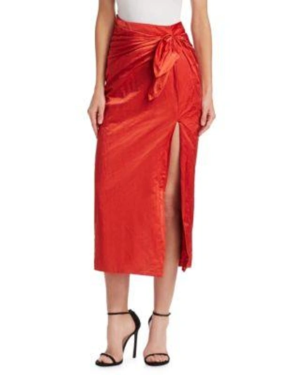 Shop Monse Tie-front Wrap Skirt In Paprika
