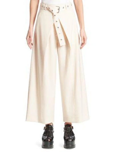 Shop Proenza Schouler Lightweight Wool-blend Culotte In Ecru