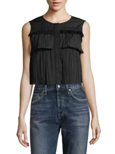 Shop Saloni Layered Lace Top In Black