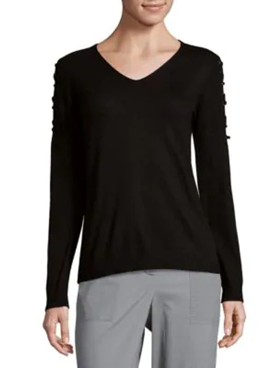 Shop Zero Degrees Celsius Tie Sleeve Pullover In Black