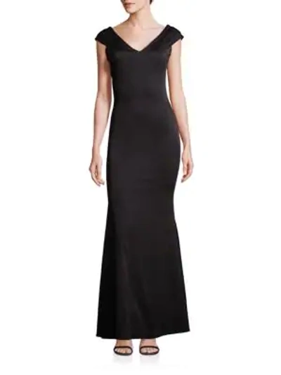 Shop Zac Posen V-neck Bodycon Fit Dress In Black