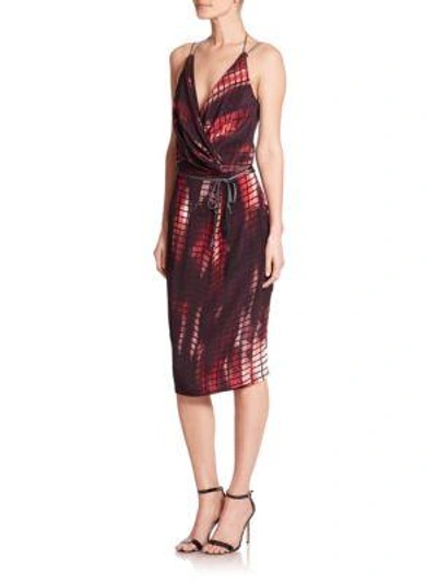 Shop Kempner Olivia Printed Knit Wrap Dress In Tiffany Prnt