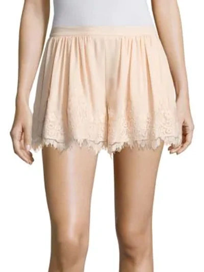 Shop Prose & Poetry Orly Lace Trim Swing Shorts In Peach