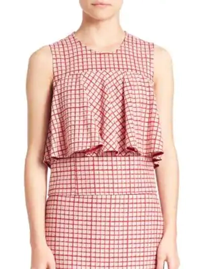 Shop Prose & Poetry Popover Checked Top In Pink