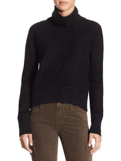 Shop Vince Cashmere Turtleneck Sweater In Black