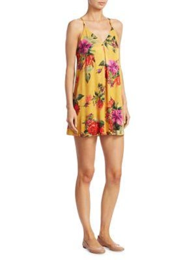 Shop Alice And Olivia Fierra Tank Dress In Sunflower Multi