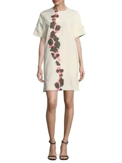 Shop Msgm Floral Shift Dress In White