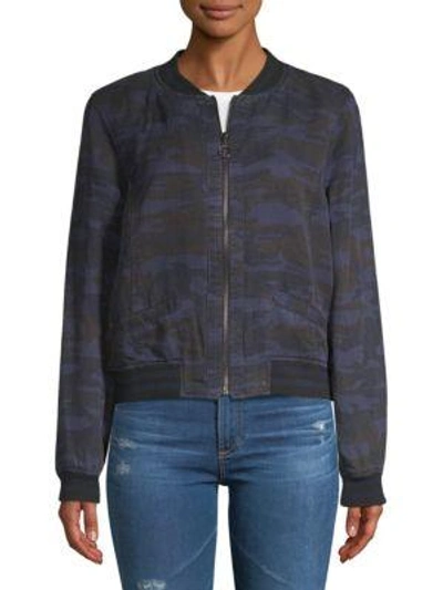 Shop Sanctuary Camo Bomber Jacket In Navy Camo