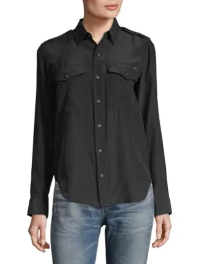 Shop Mother Casual Silk Button-down Shirt In Lover