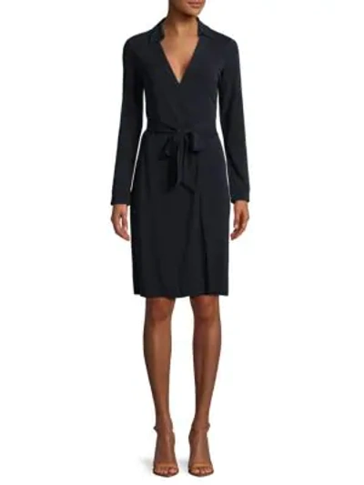 Shop Diane Von Furstenberg New Jeanne Two Jersey Wrap Dress In Navy