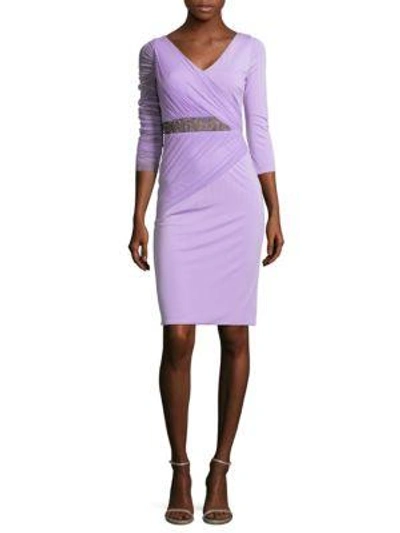 Shop Versace Abito Donna V-neck Dress In Lilac