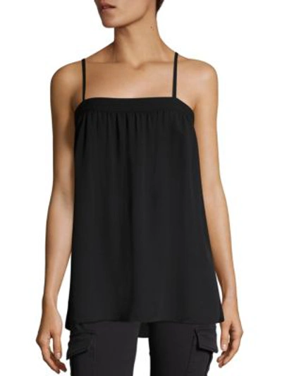 Shop Vince Embroidered Silk Camisole In Black