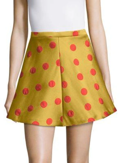 Shop Red Valentino Polka-dot Mini Skirt In Menta