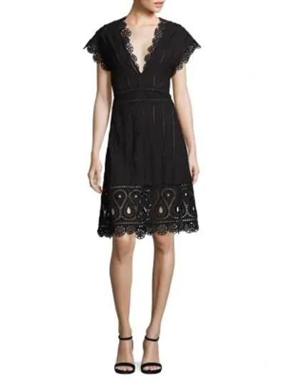 Shop Opening Ceremony Broderie Anglaise Cotton Dress In Black