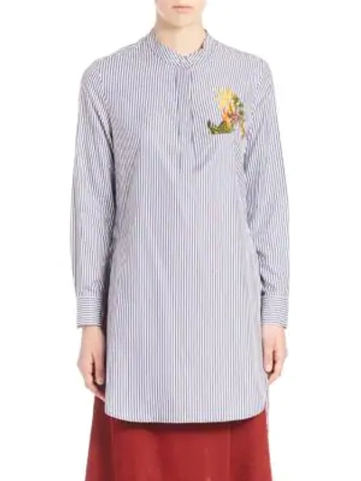 Shop Adam Lippes Striped Cotton Shirt In Multi-striped