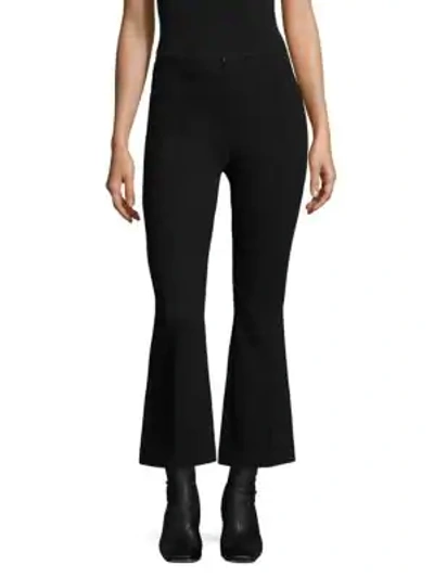 Shop Helmut Lang Cropped Flare Trousers In Black