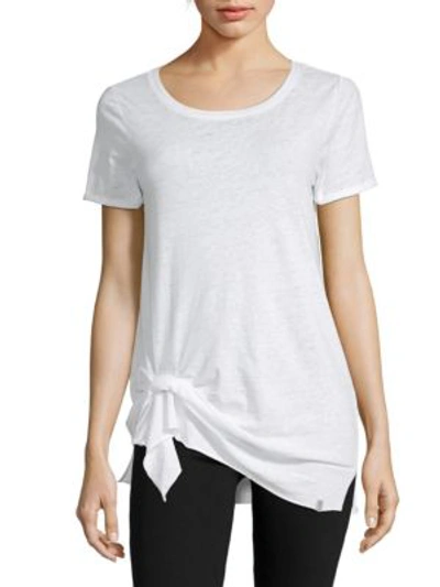 Shop Andrew Marc Knot Short-sleeve Tee In White