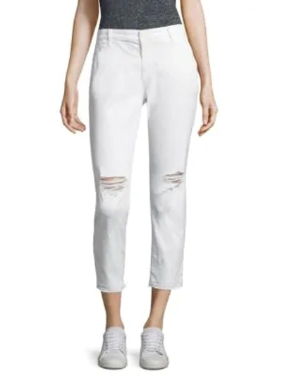 Shop Ag Tristan Distressed Raw-hem Trousers In Drw Distressed