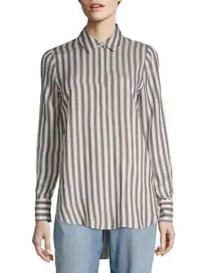 Shop Philosophy Striped Hi-lo Blouse In White