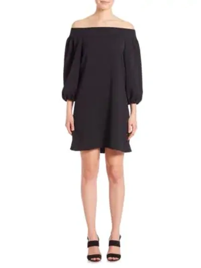 Shop Tibi Off-the-shoulder Dress In Black