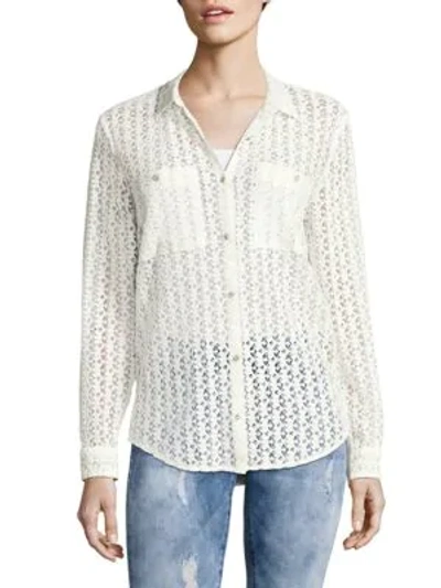 Shop The Kooples Flower Print Button-down Shirt In White