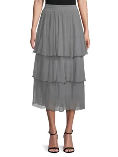 Shop Zero Degrees Celsius Mesh Layered Skirt In Grey