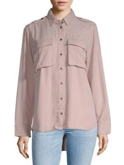 Shop Pistola Hi-lo Button-down Shirt In Light Pink