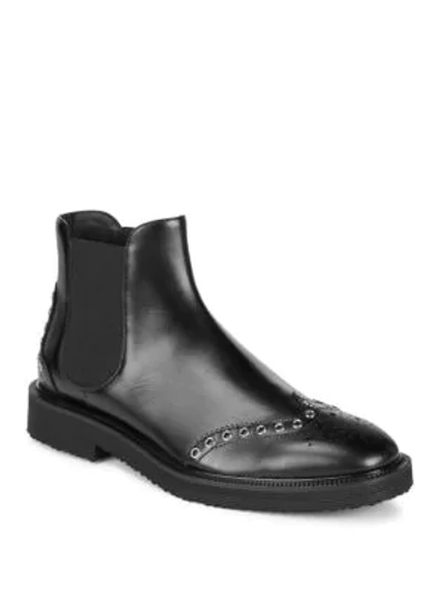 Shop Giuseppe Zanotti Wingtip Leather Chelsea Boots In Black