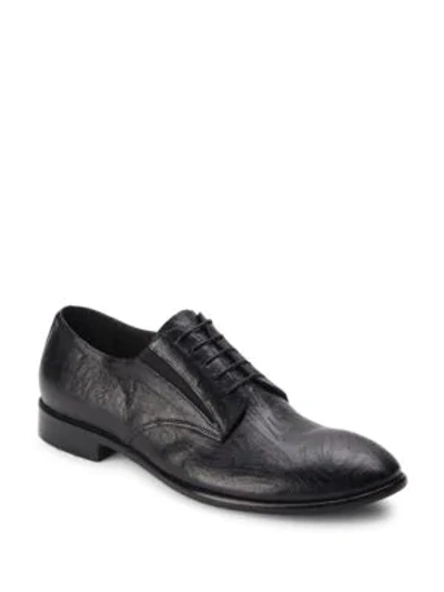 Shop Jo Ghost Textured Leather Derby Shoes In Black