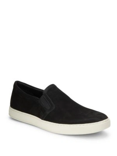 Shop Vince Suede Slip-on Trainers In Black