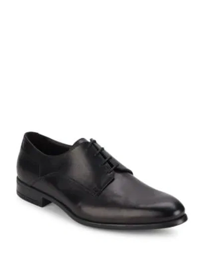Shop Bruno Magli Maitland Solid Leather Derby Shoes In Black