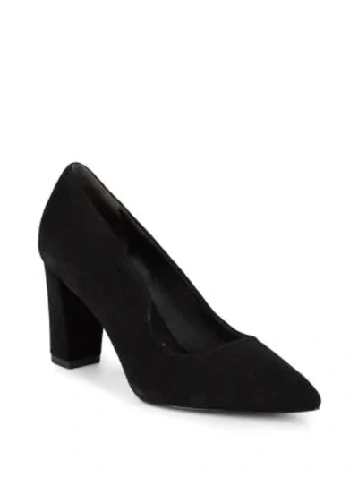 Shop Opening Ceremony Getta Point Toe Suede Pumps In Black