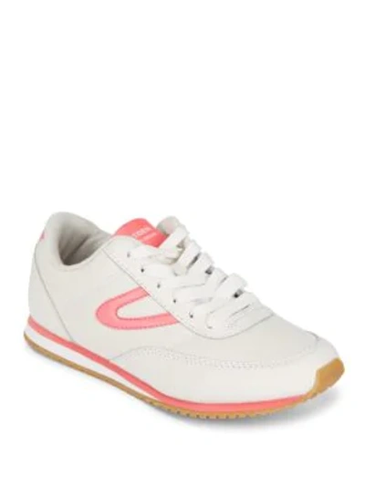 Shop Tretorn Two-tone Leather Low-top Trainers In Ivory