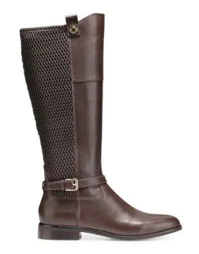 Shop Cole Haan Galina Leather Knee High Boots In Java