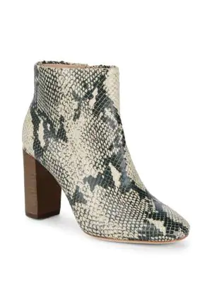 Pour La Victoire Rickie Cut Snake Embossed Zip-up Booties In Natural ...