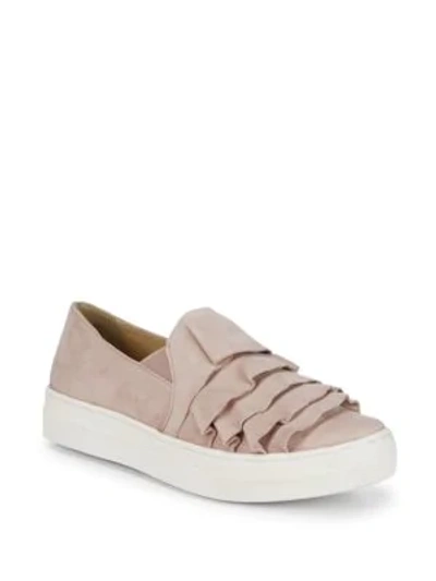 Shop Seychelles Slip-on Suede Ruffle Sneakers In Pink