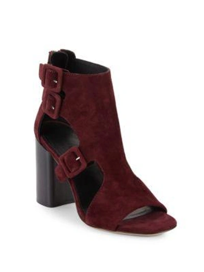 Shop Rag & Bone Nefer Leather Block Heel Sandals In Burgundy